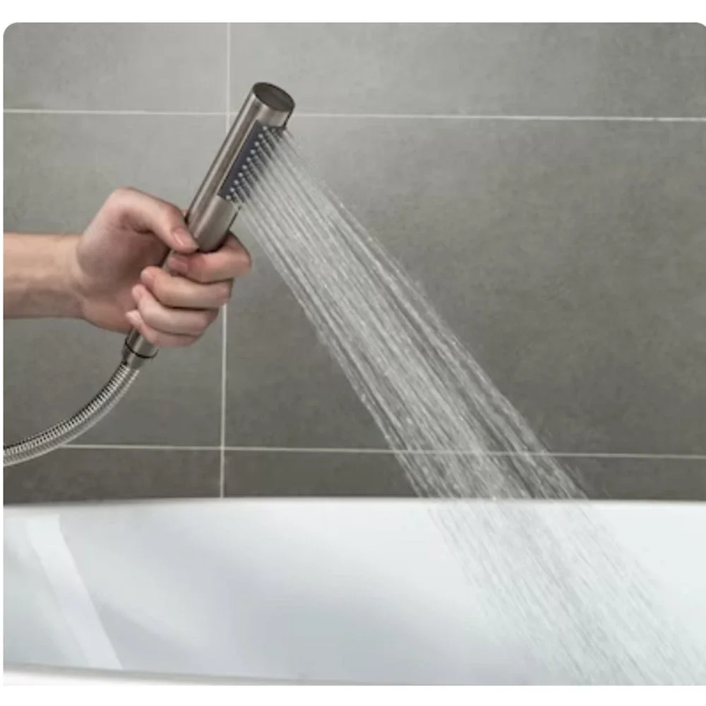 WOODBRIDGE F0001BN Freestanding Tub Filler with Hand Shower Brushed Nickel